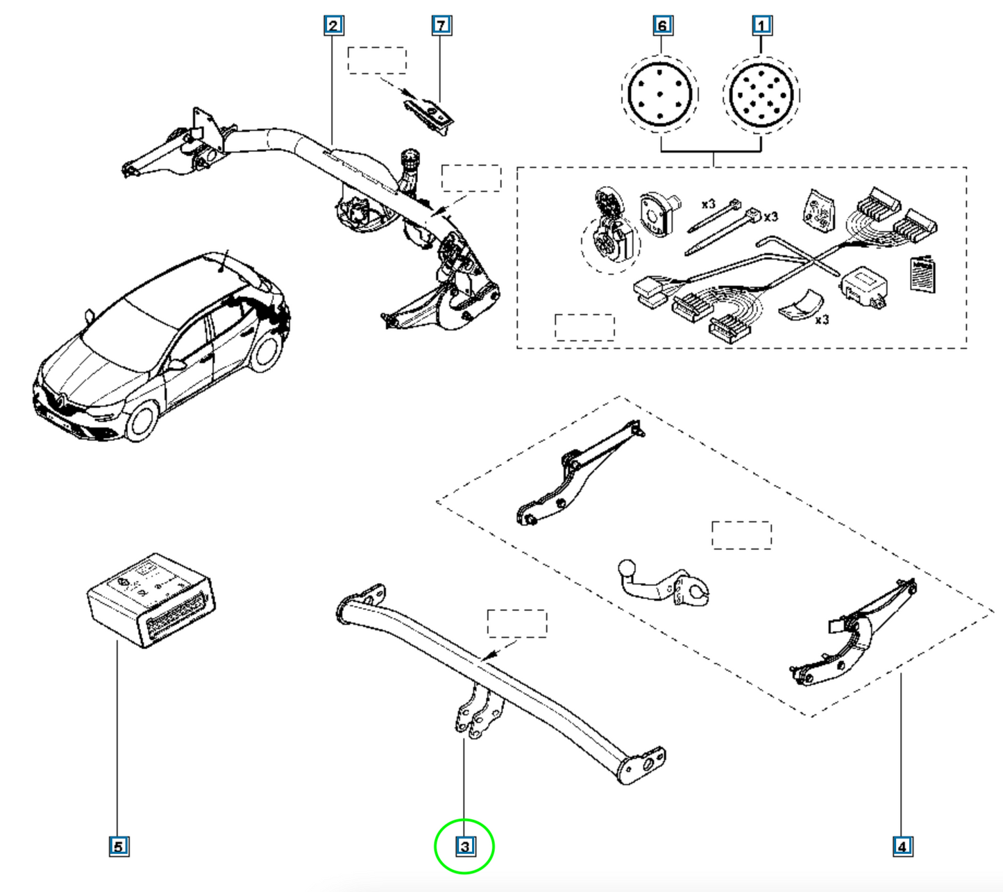 Pièce d'origine Support d'attelage pour Renault Megane IV 8201591081