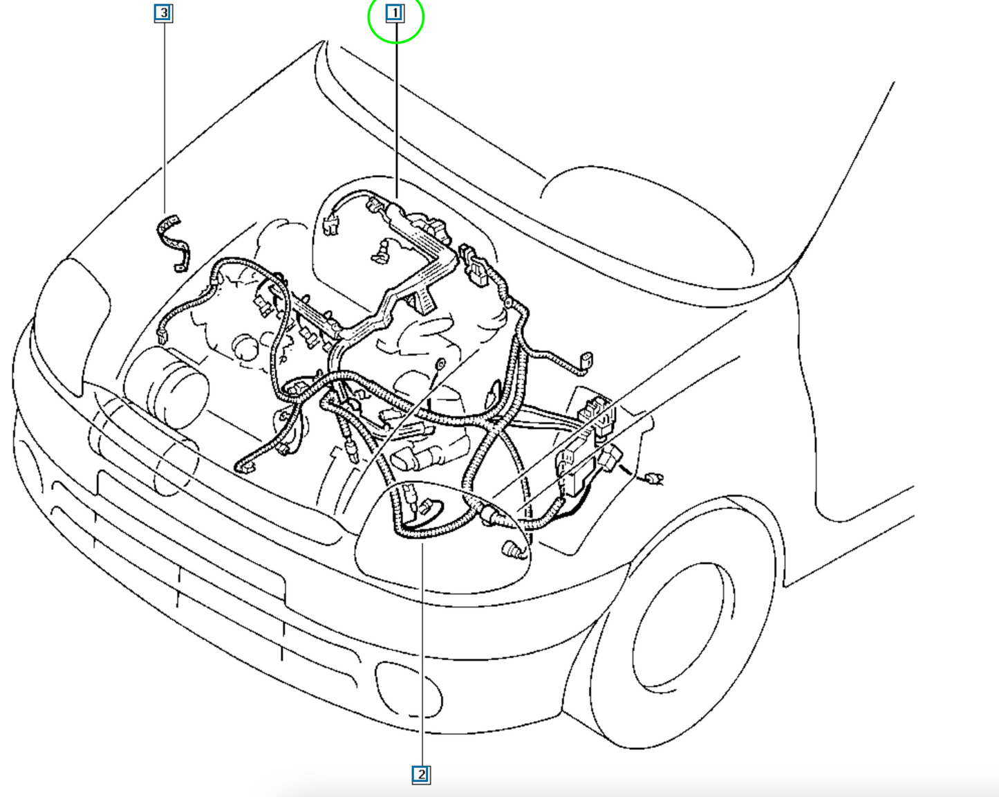 Pièce d'origine Faisceau moteur pour Renault Clio II 8200346202