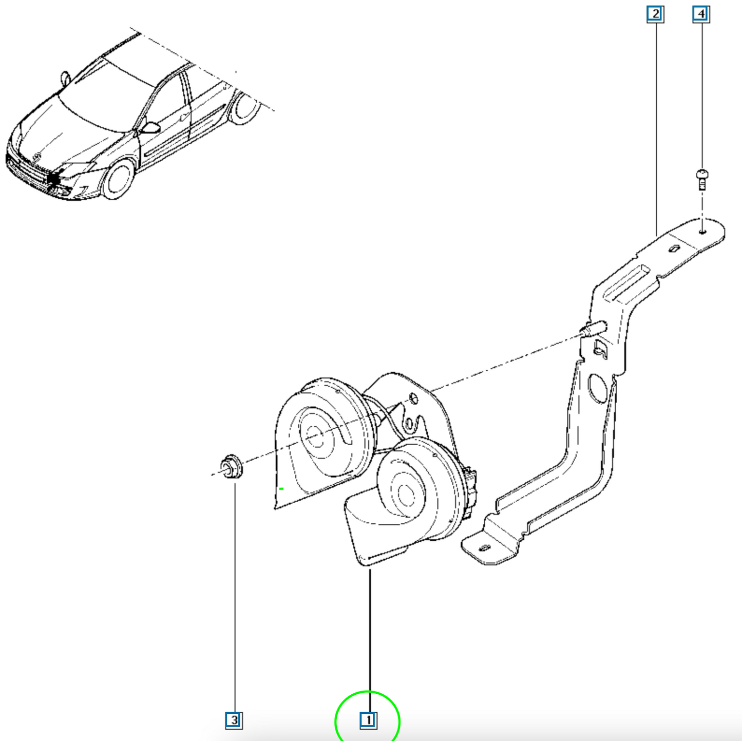 Pièce d'origine Avertisseur sonore pour Renault Laguna III 256106472R