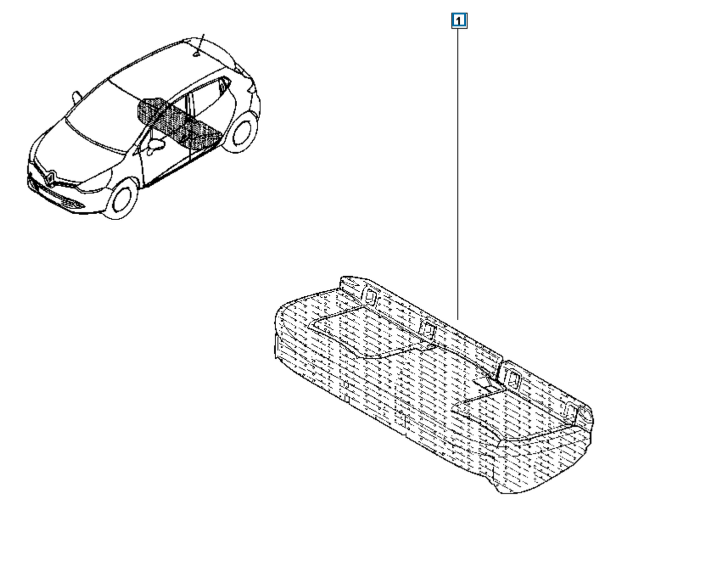 Pièce d'origine Housse d'assise de banquette pour Renault Clio IV 883201600R
