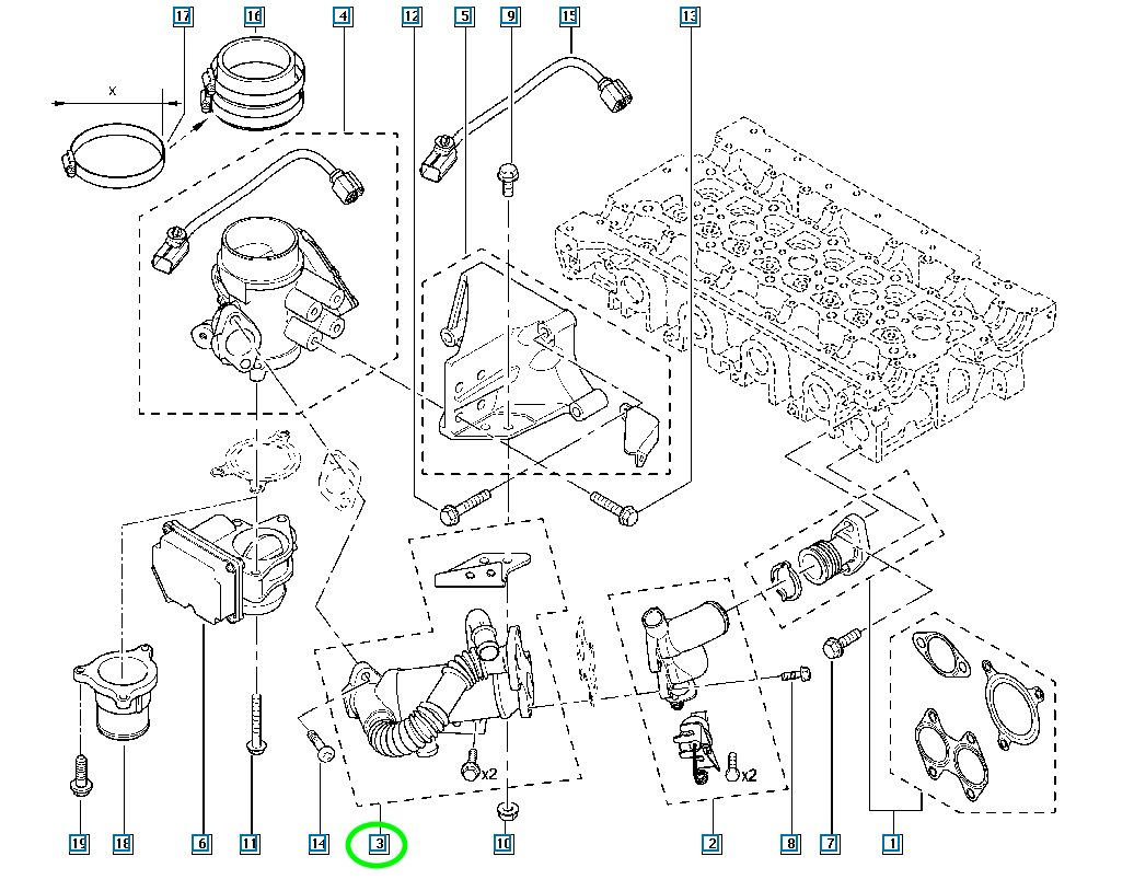 Pièce d'origine Refroidisseur EGR pour Renault Master Trafic II 7701210150