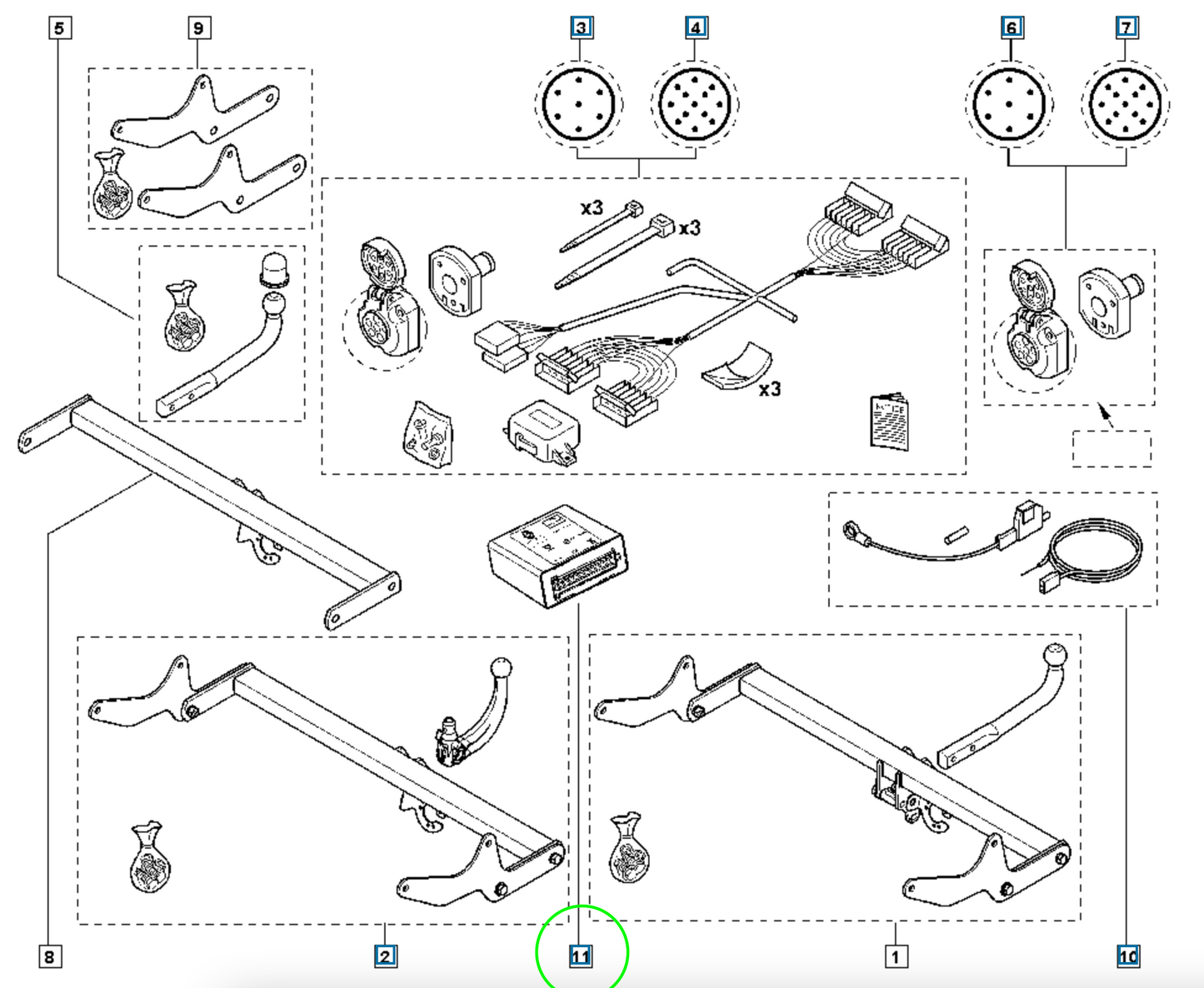 Pièce d'origine Module d'attelage pour Renault 8201652645