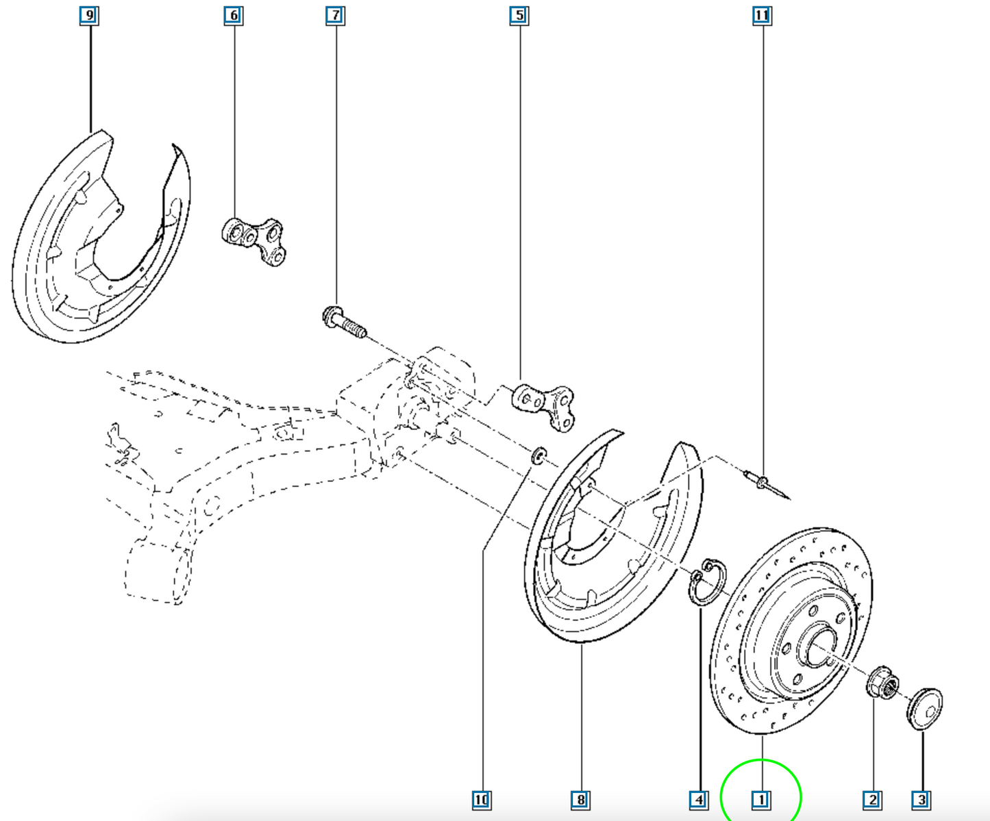Pièce d'origine Disque de frein arrière pour Renault Megane II 8200266043