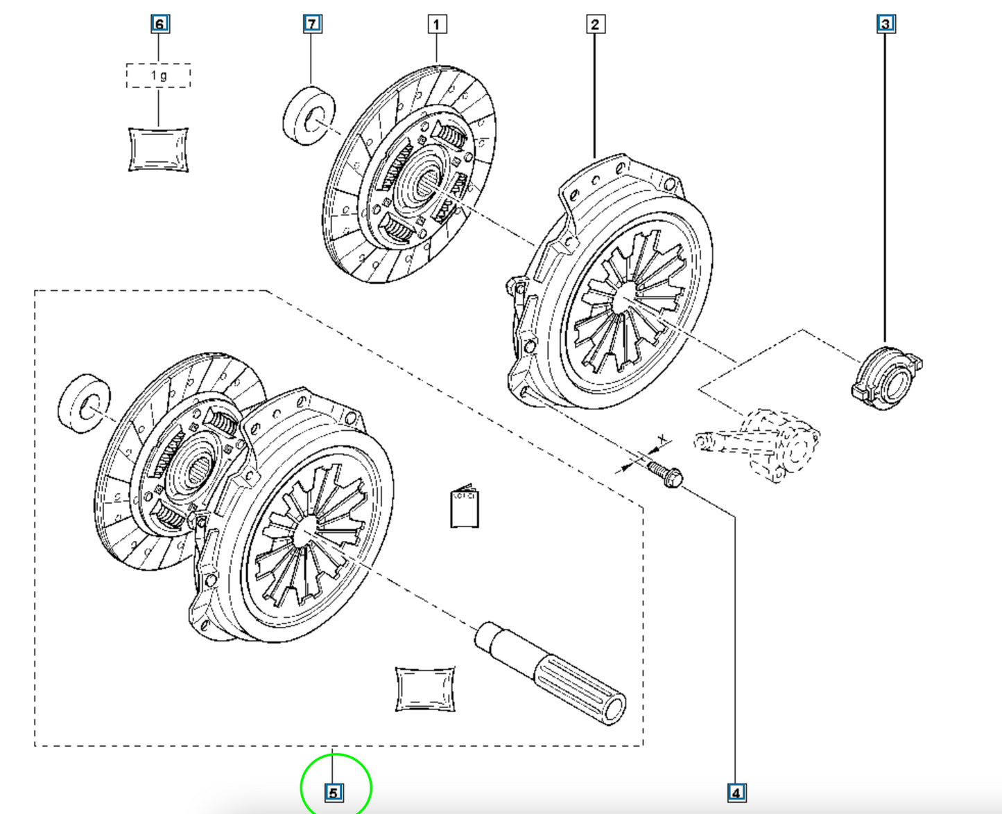 Pièce d'origine Kit d'embrayage pour Renault Clio IV 302055016R