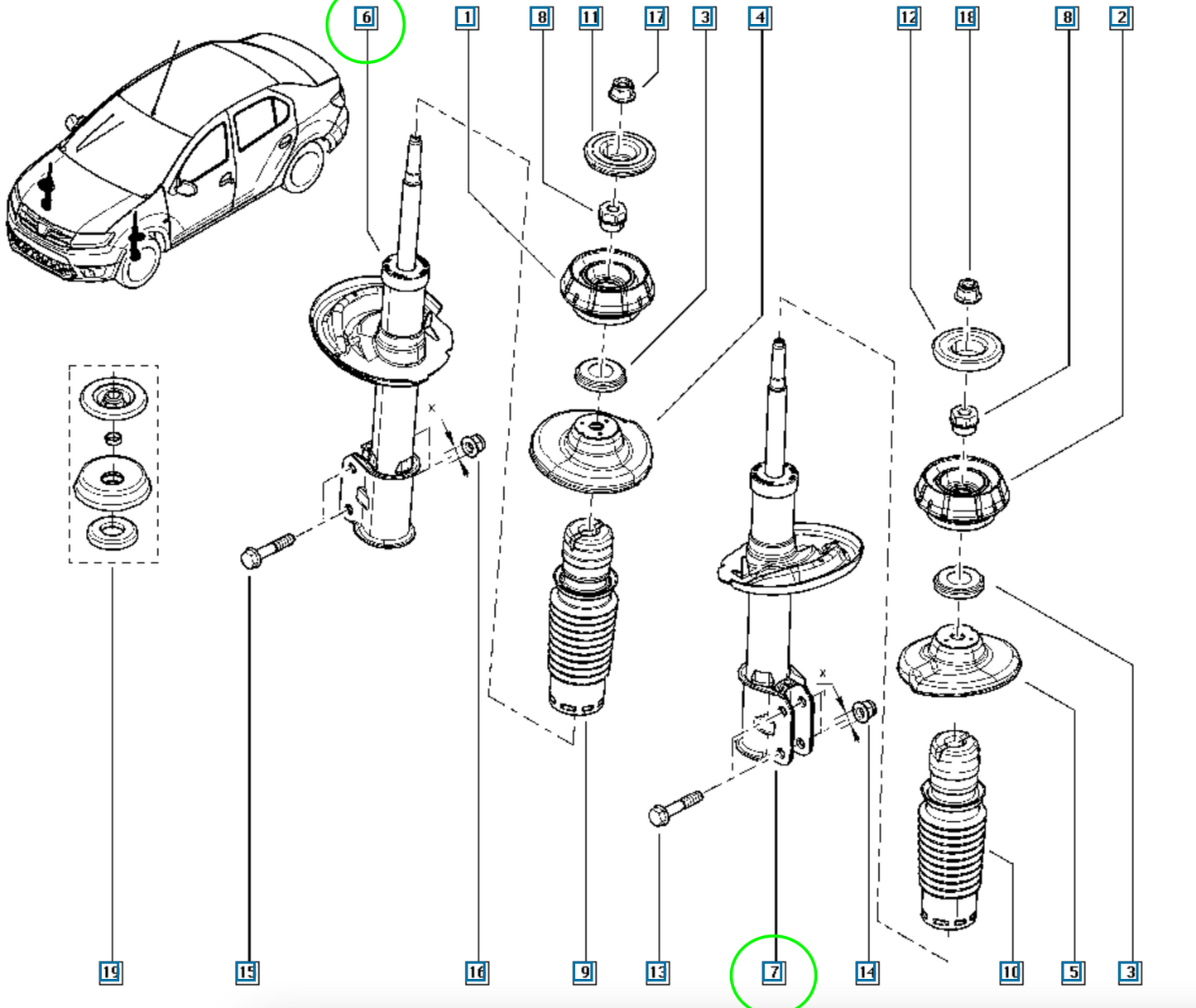 Pièce d'origine Amortisseur avant pour Dacia Sandero 543025522R