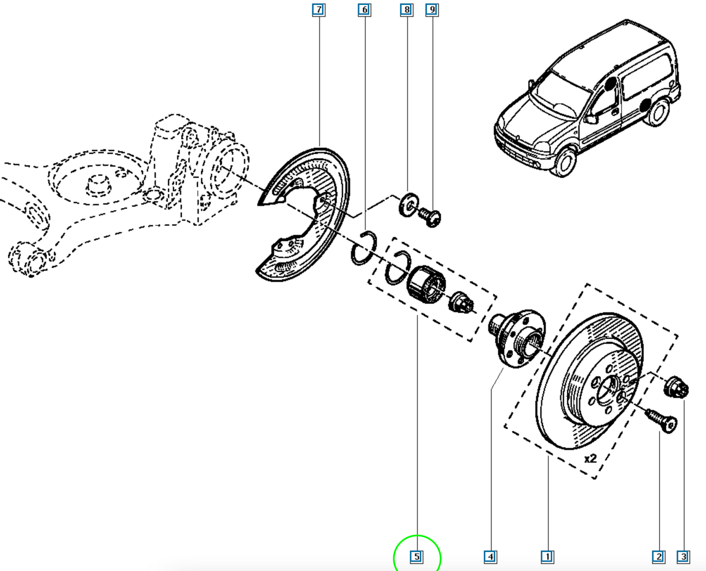 Pièce d'origine Roulement de roue avant pour Renault Clio Kangoo Scenic 7701206771