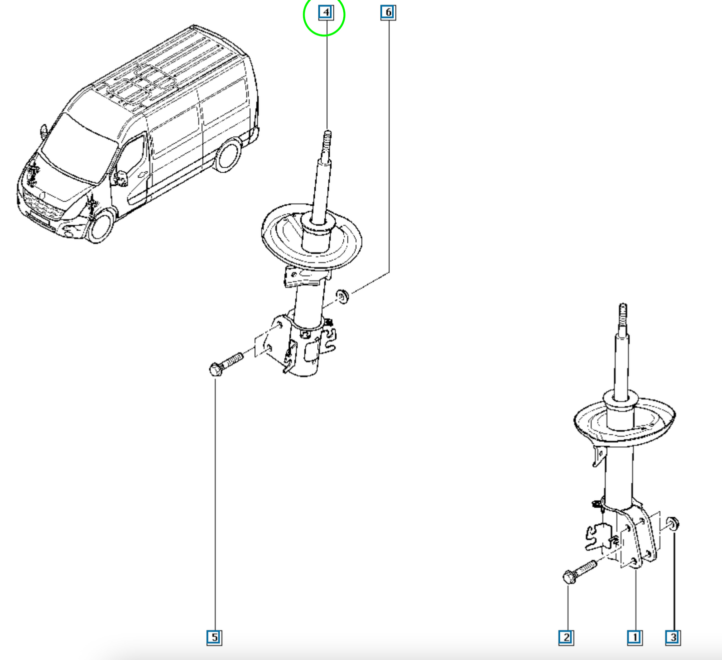 Pièce d'origine Amortisseur avant pour Renault Master III 543024506R
