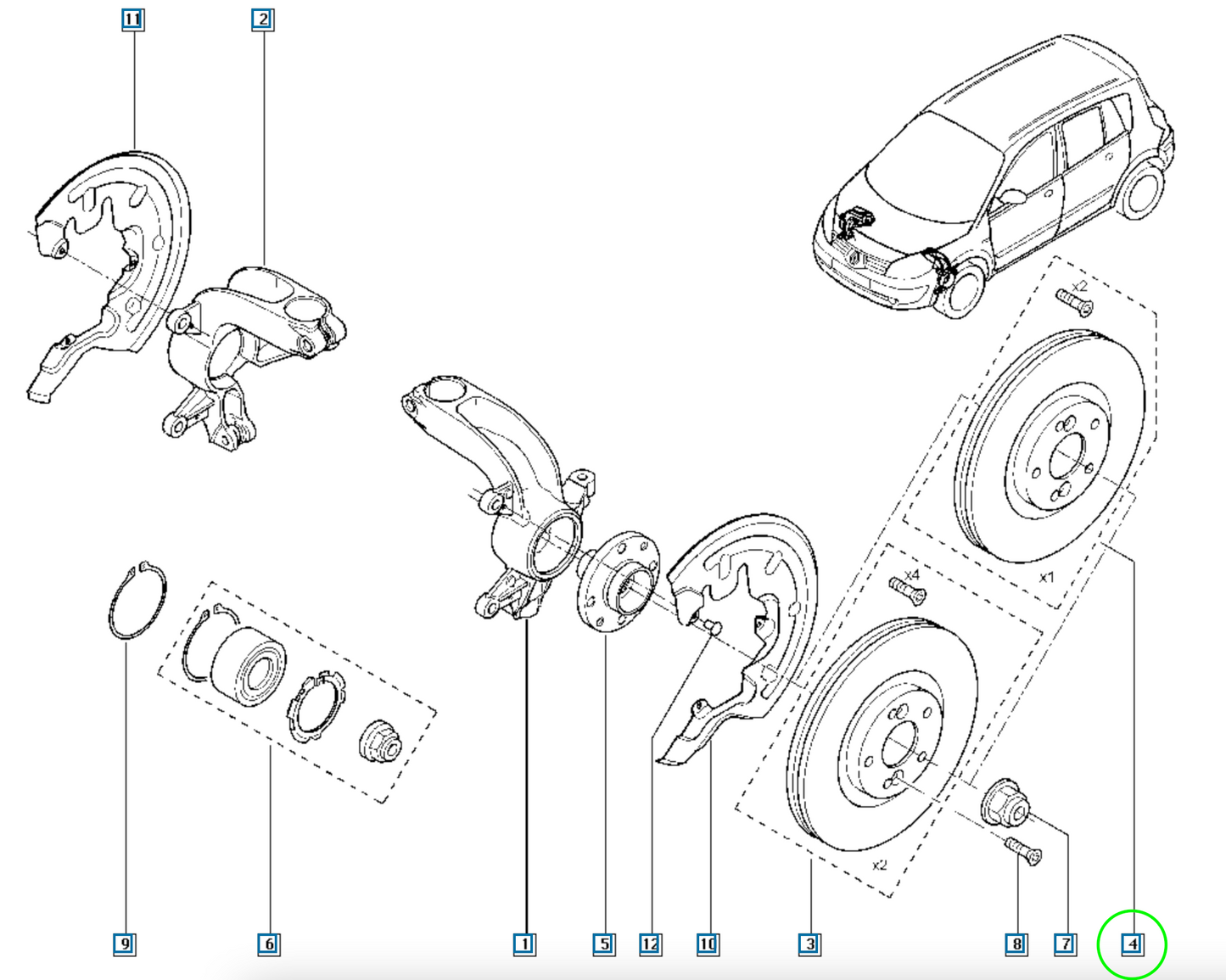 Pièce d'origine Disque de frein avant pour Renault Scenic II 8201695231