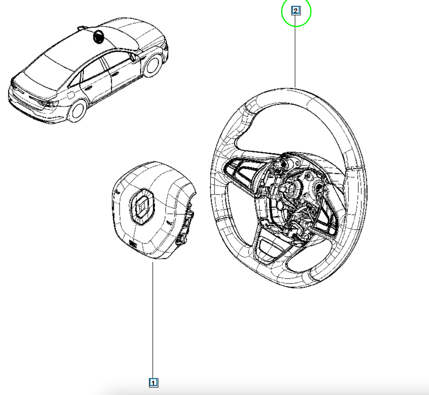 Volant en cuir pour Renault Megane IV Scenic IV 484003557R