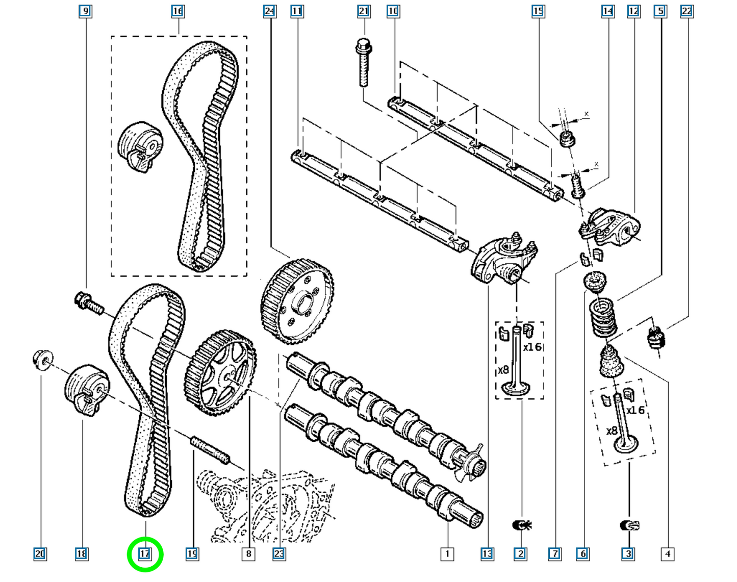 Pièce d'origine Courroie de distribution pour Renault Dacia 1.2 8200106085