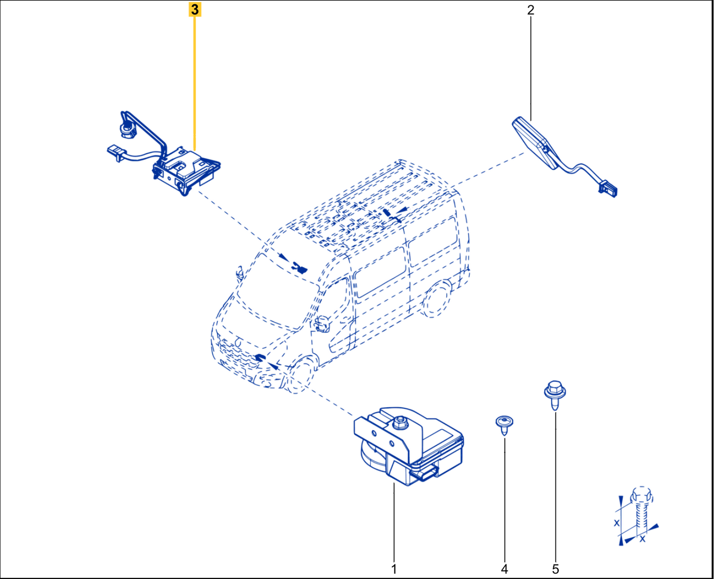 Pièce d'origine Module d'alarme pour Renault Master III Opel Movano B Nissan NV400 4M5425RCF