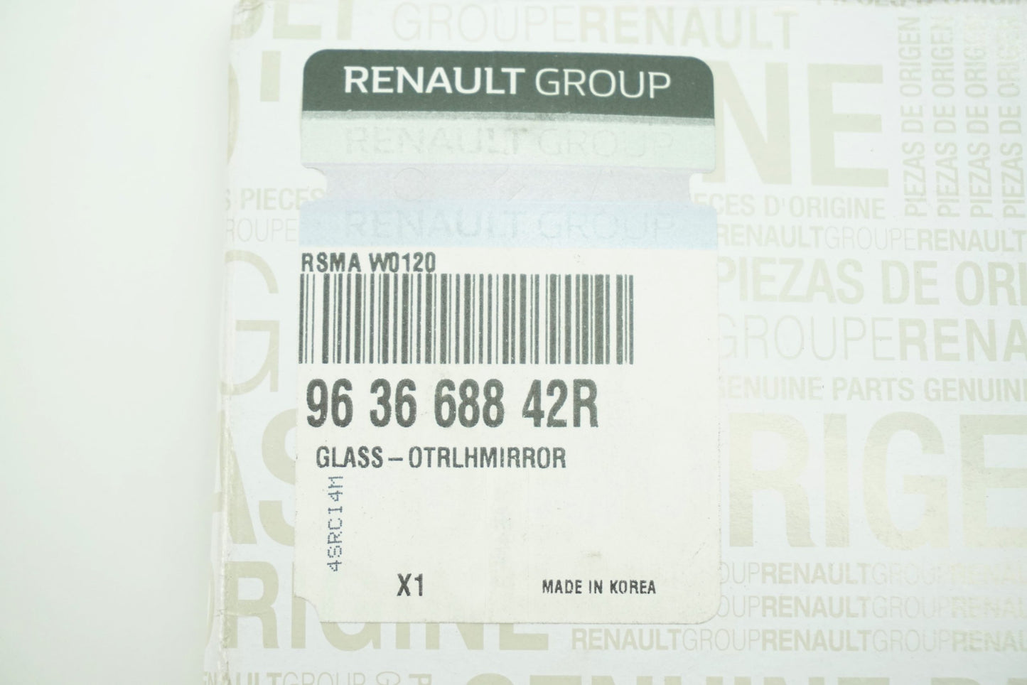 Pièce d'origine Verre de rétroviseur gauche pour Renault Koleos I 963668842R