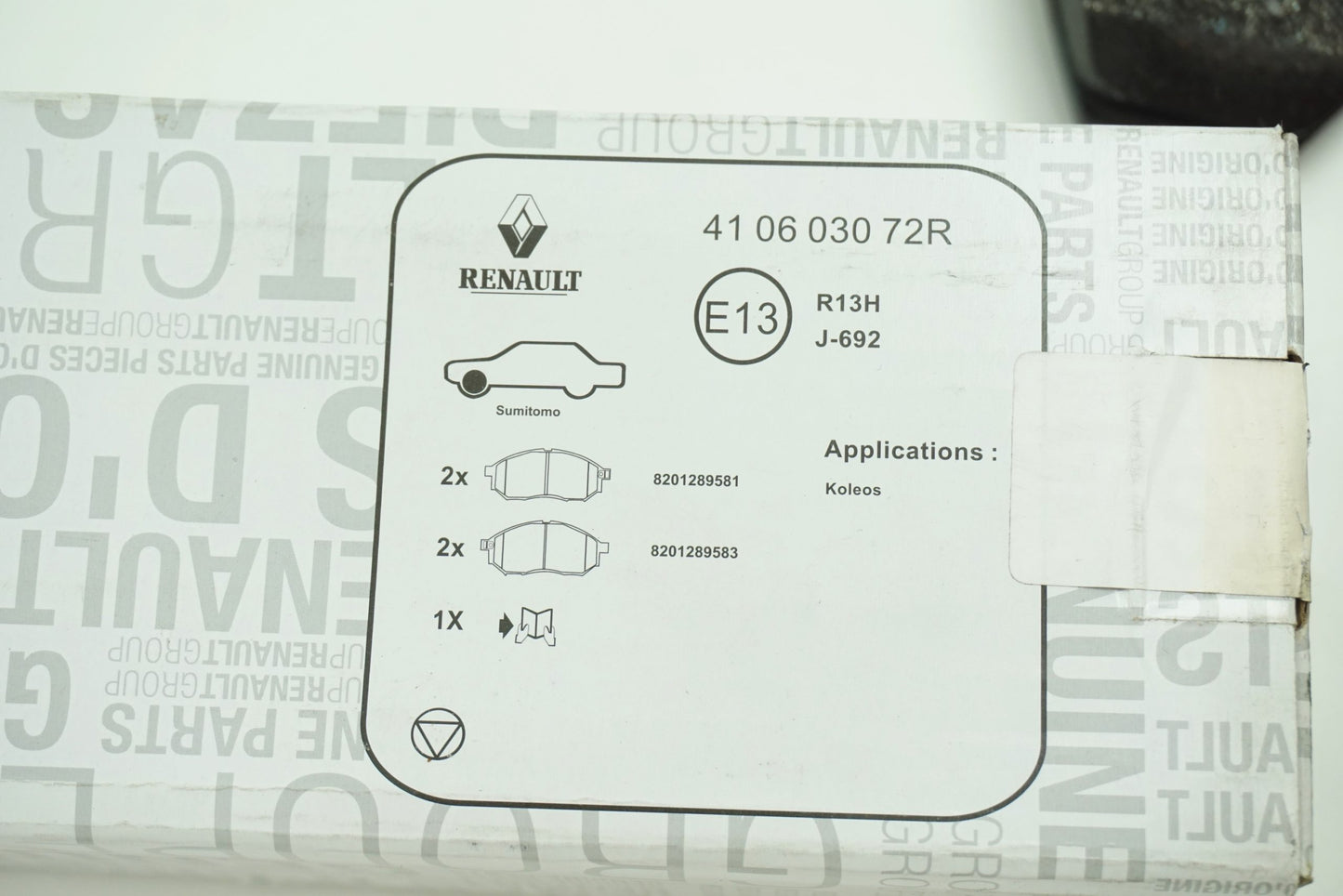 Pièce d'origine Plaquettes de frein avant pour Renault Koleos I 410603072R