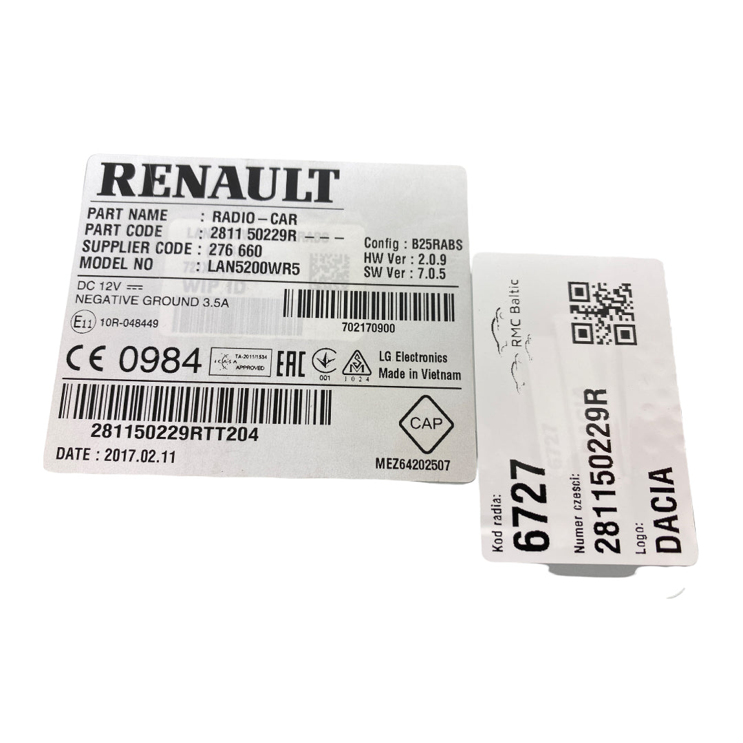 Pièce d'origine Navigation MediaNav pour Dacia 281150229R