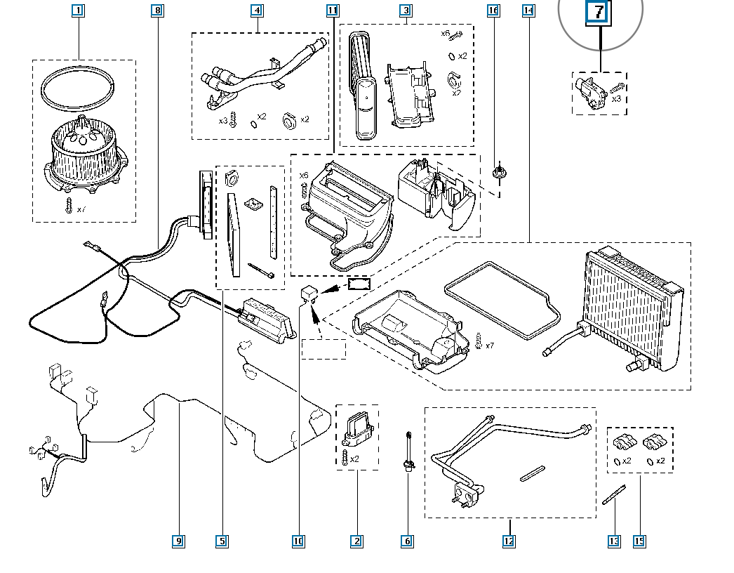 Pièce d'origine Moteur de pulseur d'habitacle pour Renault Laguna II Espace IV Vel Satis 7701206538