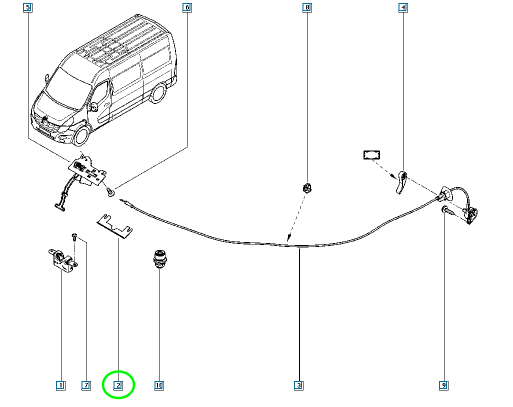 Pièce d'origine Support de capot moteur pour Renault Master III 833977871R