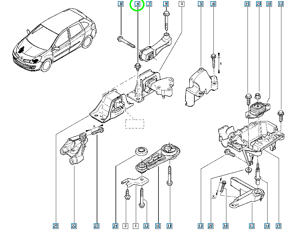 Pièce d'origine Vis pour Renault Clio Laguna 7703602188