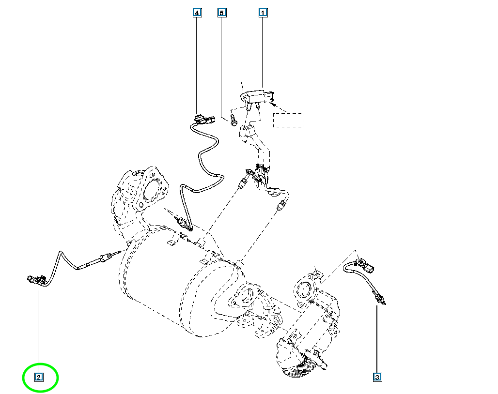 Pièce d'origine Capteur de température des gaz d'échappement pour Renault Laguna II 226407522R