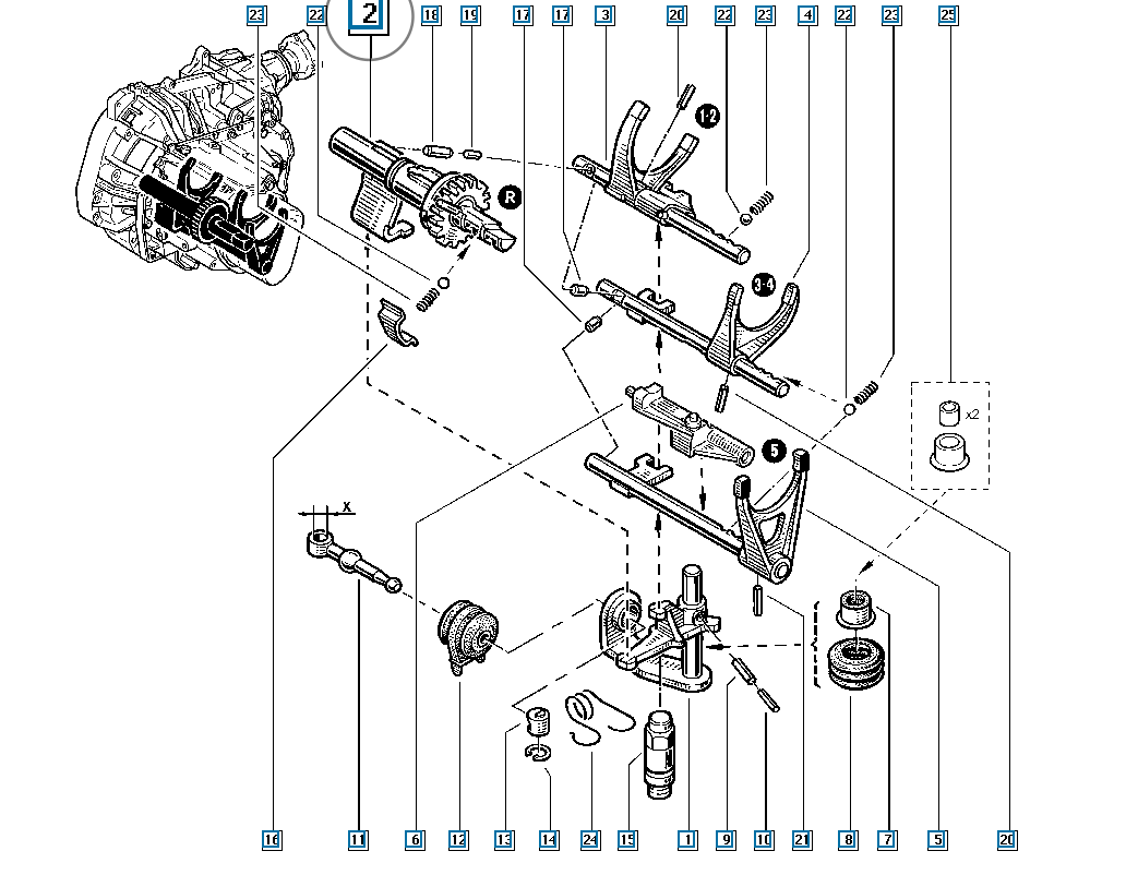 Pièce d'origine Arbre de boîte de vitesses pour Renault Clio II Laguna 7701718737