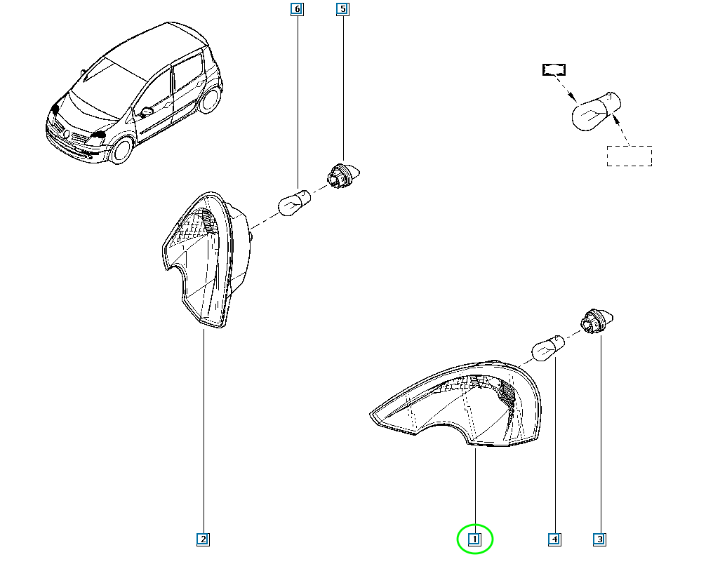Pièce d'origine Clignotant gauche pour Renault Modus 7701065738