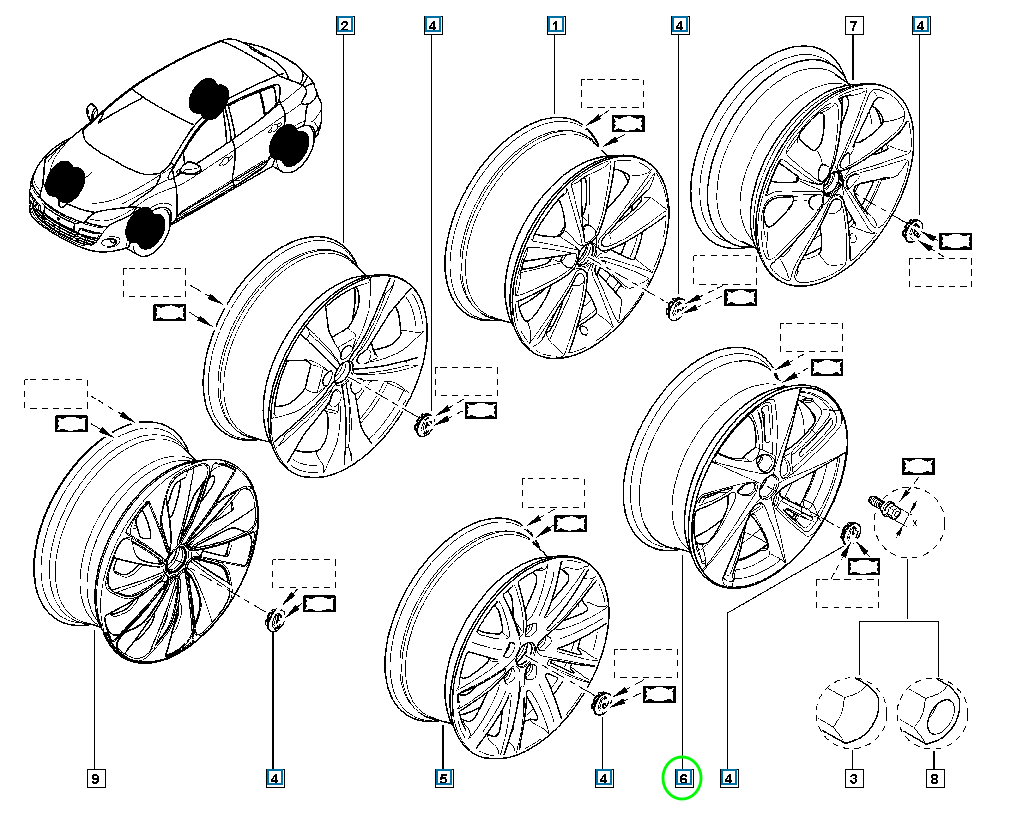 Pièce d'origine Jante 17 pouces pour Renault Mégane III 403006435R