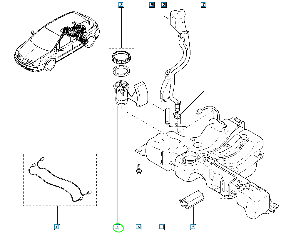 Pièce d'origine Pompe à carburant pour Renault Vel Satis 2.0 16V 8200683180