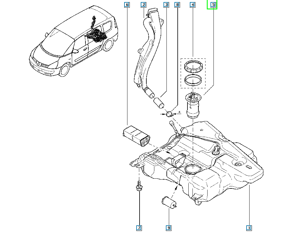 Pièce d'origine Pompe à carburant pour Renault Espace IV 8200037995