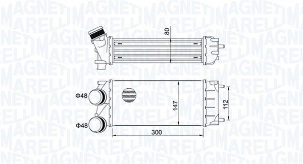 Dessin technique du fabricant — Intercooler — Magneti Marelli 351319204920