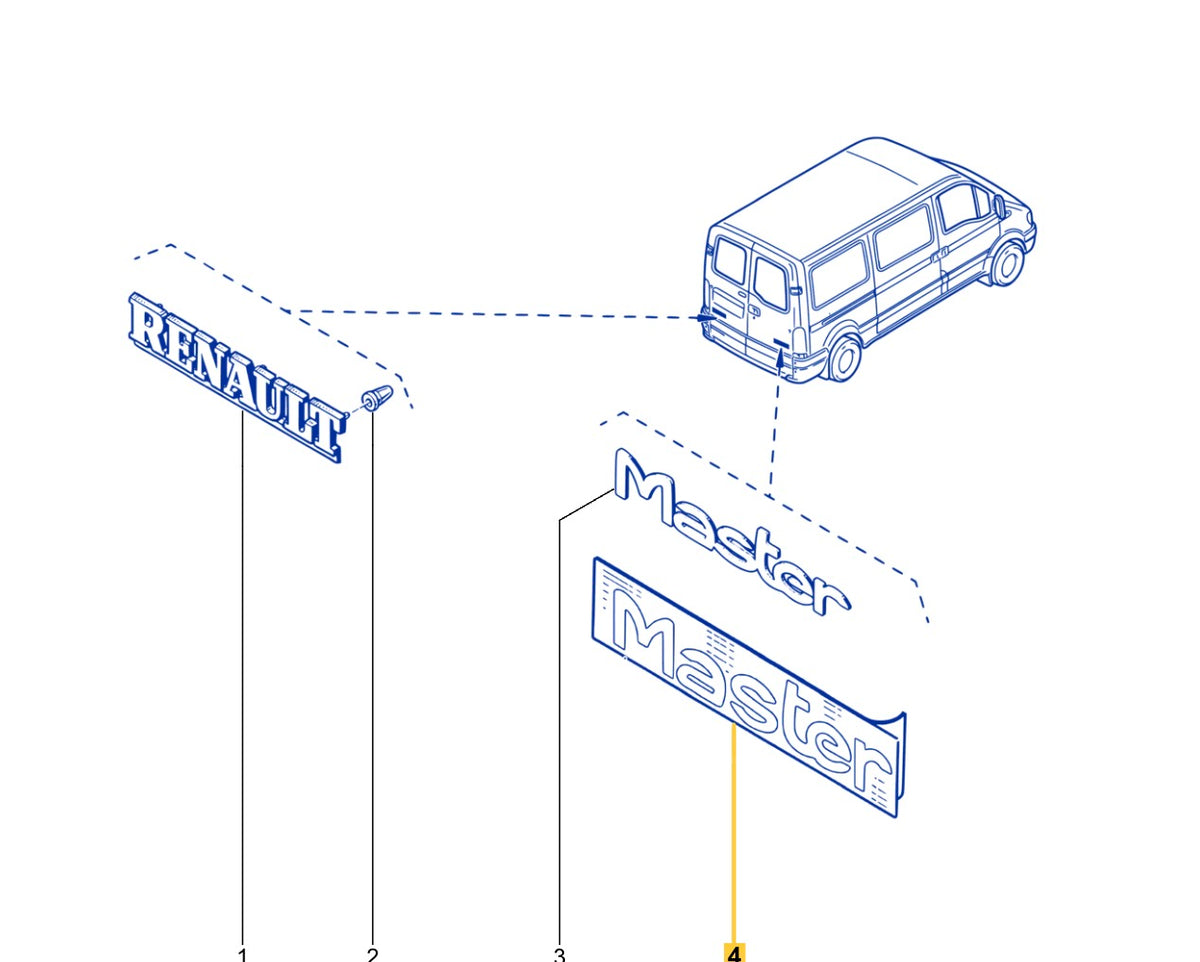 Pièce d'origine Emblème logo pour Renault Master II 7700353243