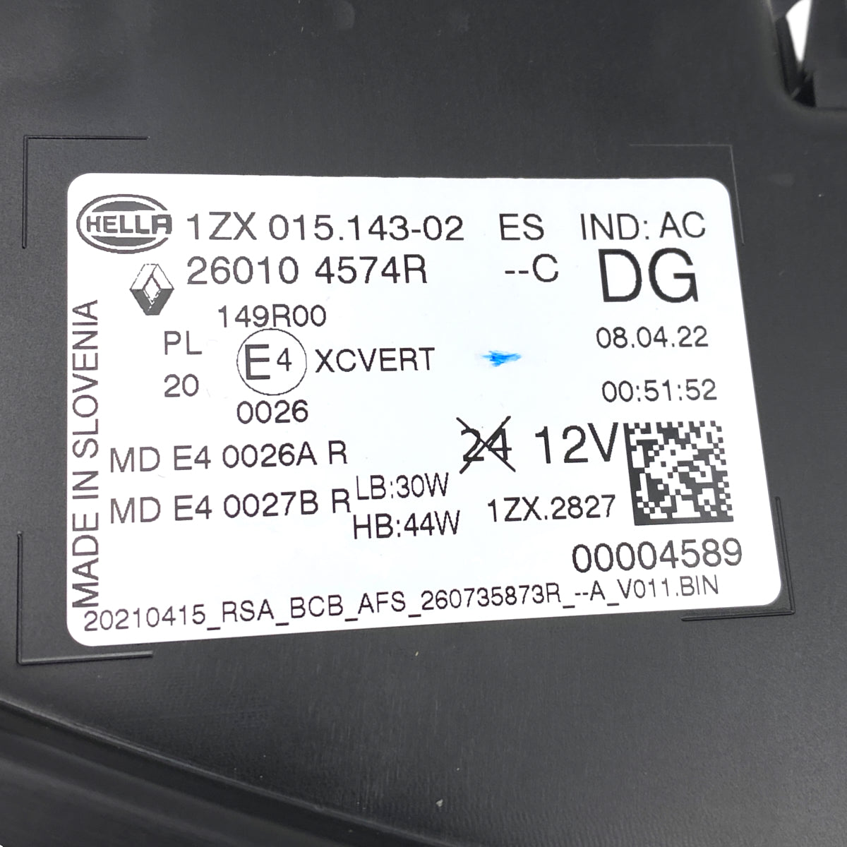 Pièce d'origine Phare avant droit pour Renault Megane E-Tech 260104574R