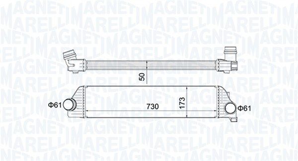 Dessin technique du fabricant — Intercooler — Magneti Marelli 351319205410