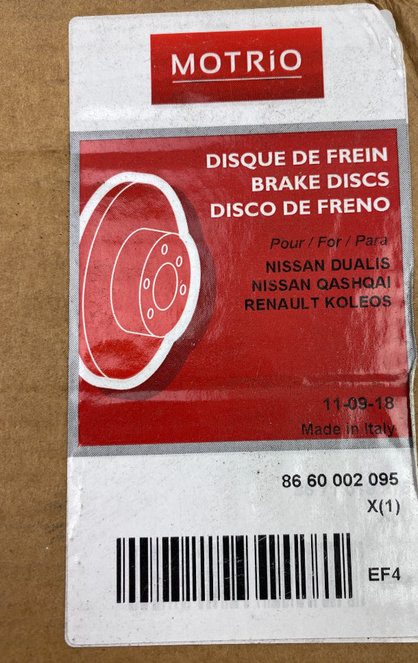 Pièce d'origine Disque de frein pour Renault Koleos I Nissan Qashqai Juke 8660002095