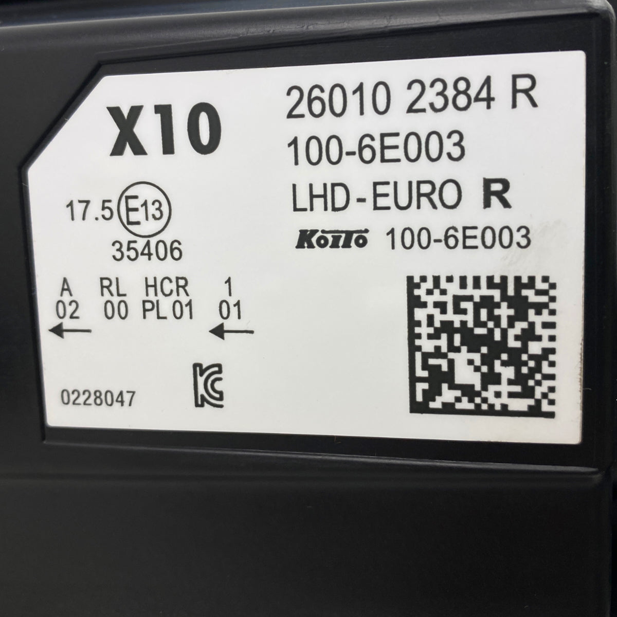 Pièce d'origine Phare réflecteur avant pour Renault Zoe Z.E depuis 2019 260102384R