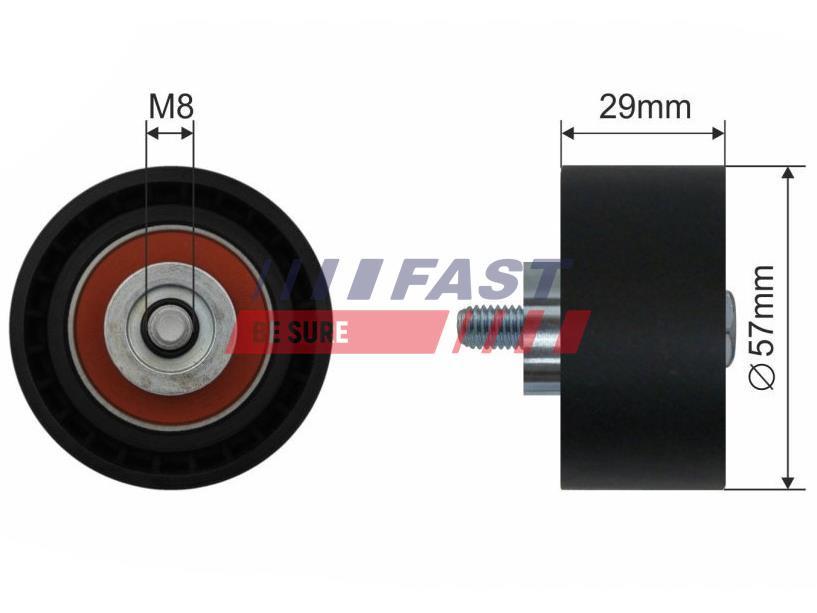 POULIE RENVOI/TRANSMISSION, COURROIE DE DISTRIBUTION FIAT DOBLO 09> 57X29/35X8.5.