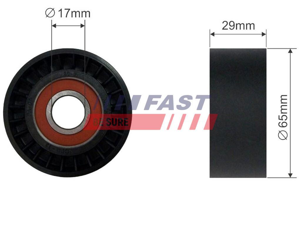 TENDEUR DE COURROIE TRAPÉZOÏDALE À NERVURES FIAT DOBLO 00> POULIE RENVOI 1.9 JTD.