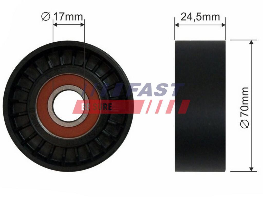 TENDEUR DE COURROIE TRAPÉZOÏDALE À NERVURES FIAT SCUDO / ULYSSE 95> POULIE RENVOI 2.0 D.