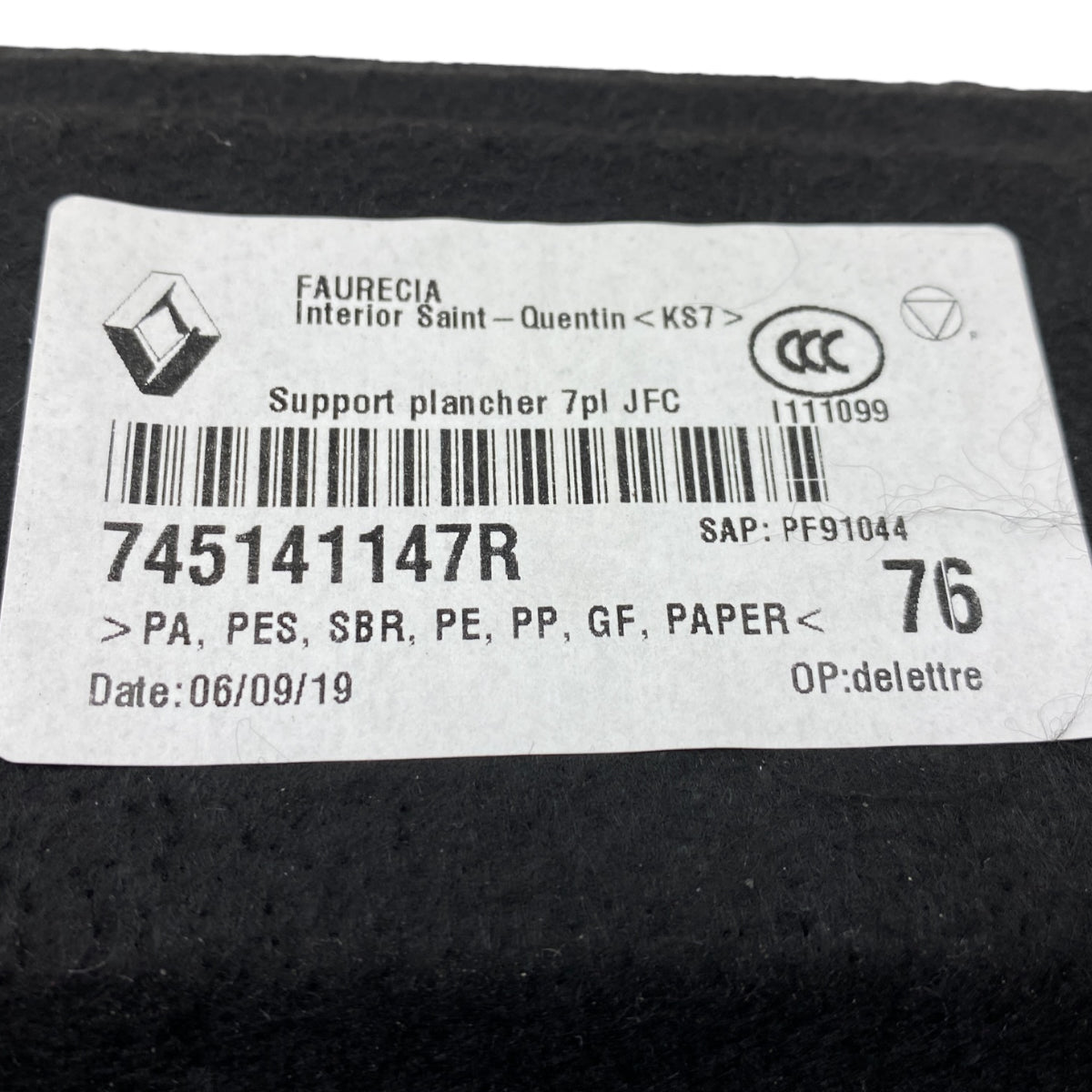 Pièce d'origine Plancher de coffre pour Renault Espace V 745141147R