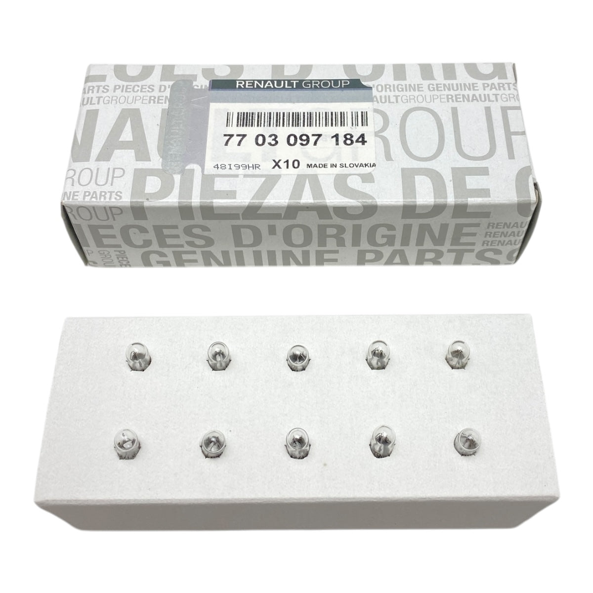Kit ampoules neuf d'origine Renault 10 X 12V 1,2W W1,2W