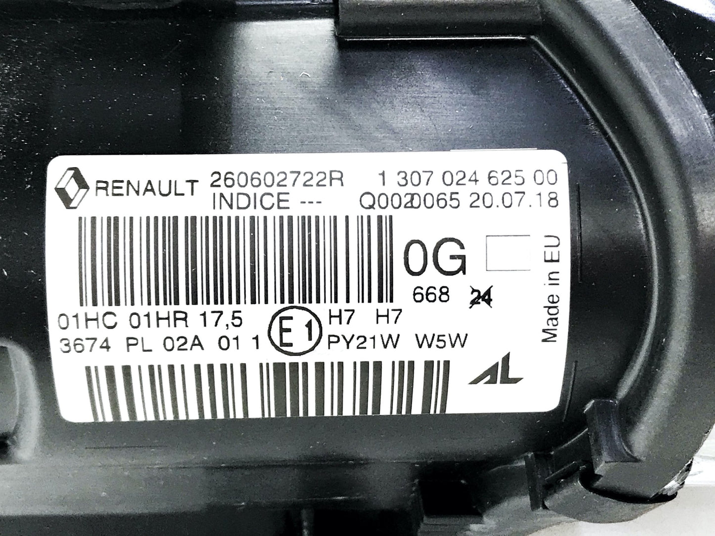 Pièce d'origine Phare gauche pour Renault Megane III 260602722R.