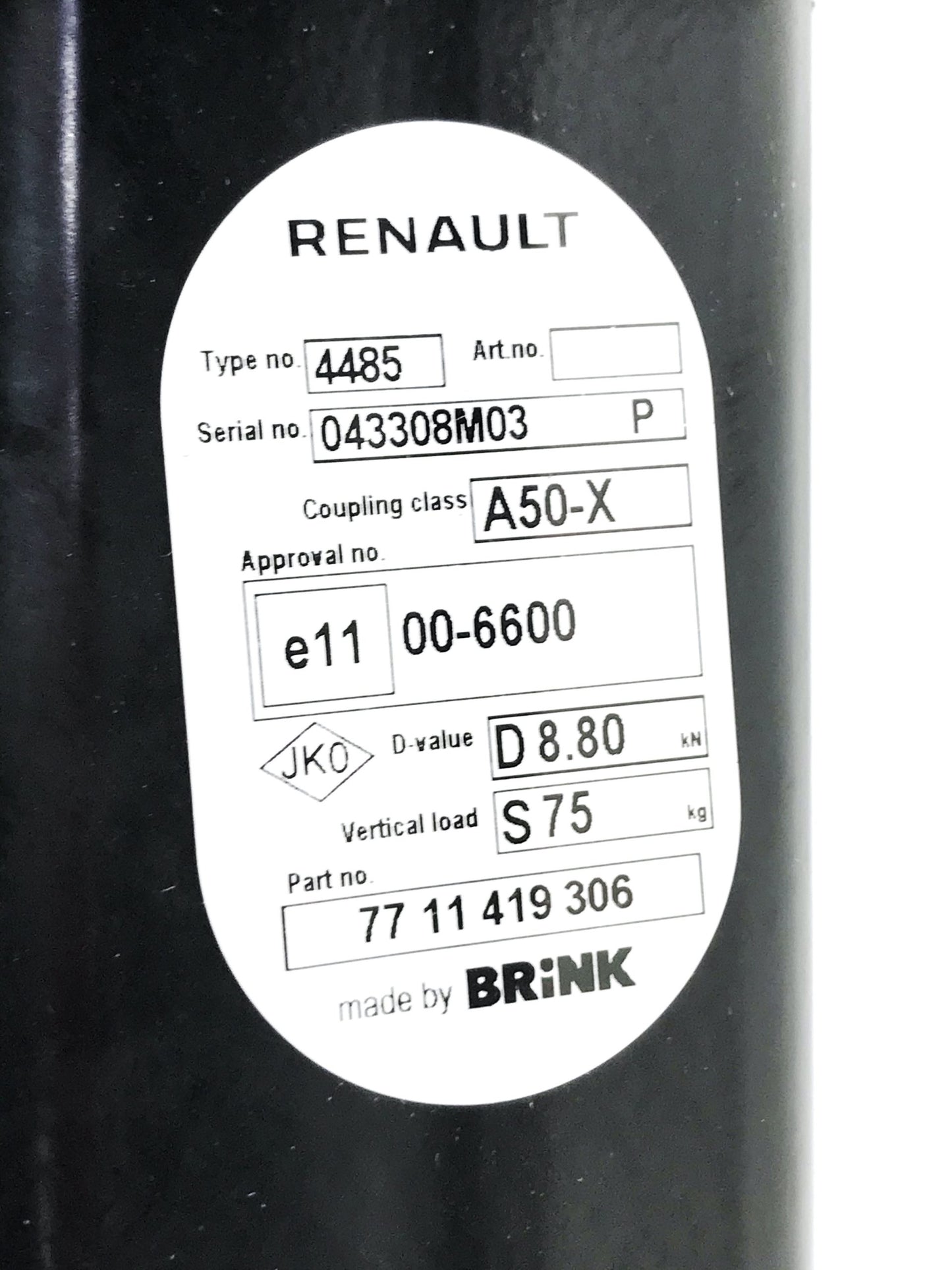 Pièce d'origine Attelage pour Renault Laguna III Liftback 7711419306.