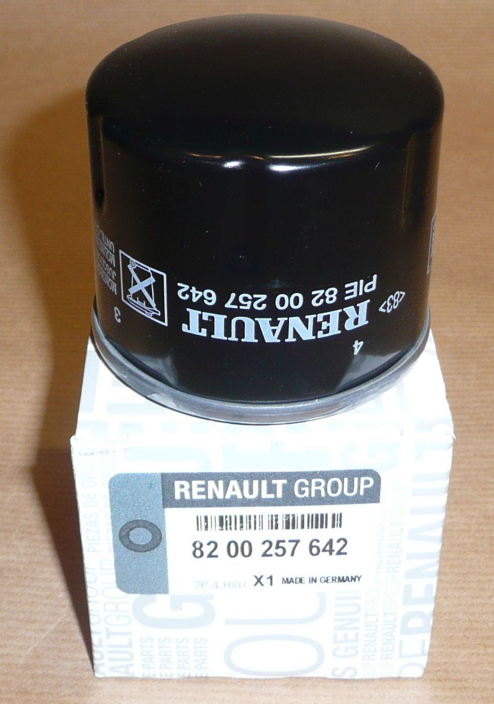 Filtre à huile d’origine Renault — 1.2 D7F Clio/Kangoo — 8200257642 — photographie de la pièce