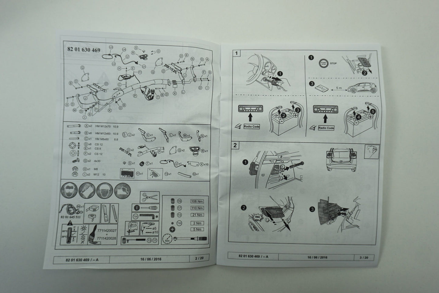 Pièce d'origine Attelage rabattable pour Renault Scenic IV 8201630469