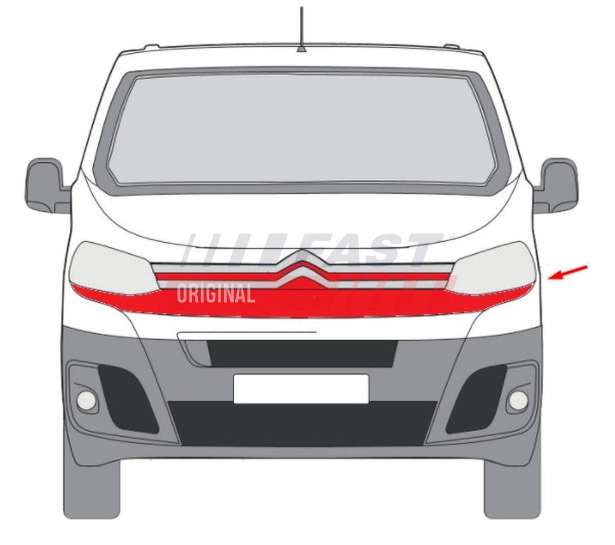 Calandre pour Citroën Jumpy — FT13494 — vue 2