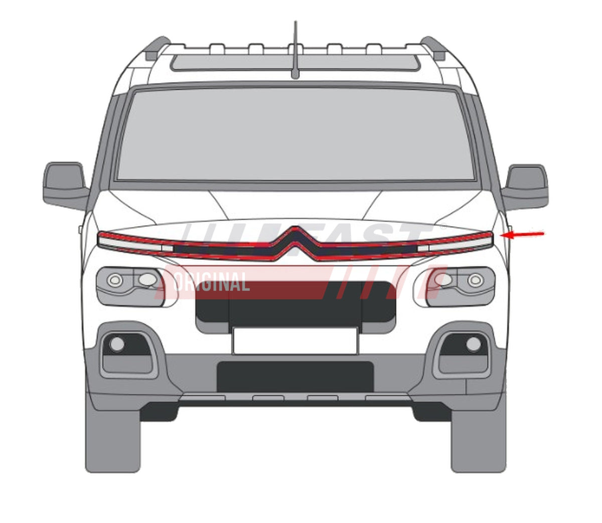 Calandre pour Citroën Berlingo — FT13593 — vue 2