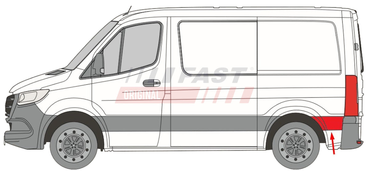 Baguette extérieure côté gauche pour Mercedes-Benz Sprinter — FT90442 — vue 2