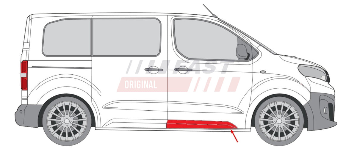 Baguette extérieure avant, côté droit pour Citroën Jumpy — FT90468 — vue 2
