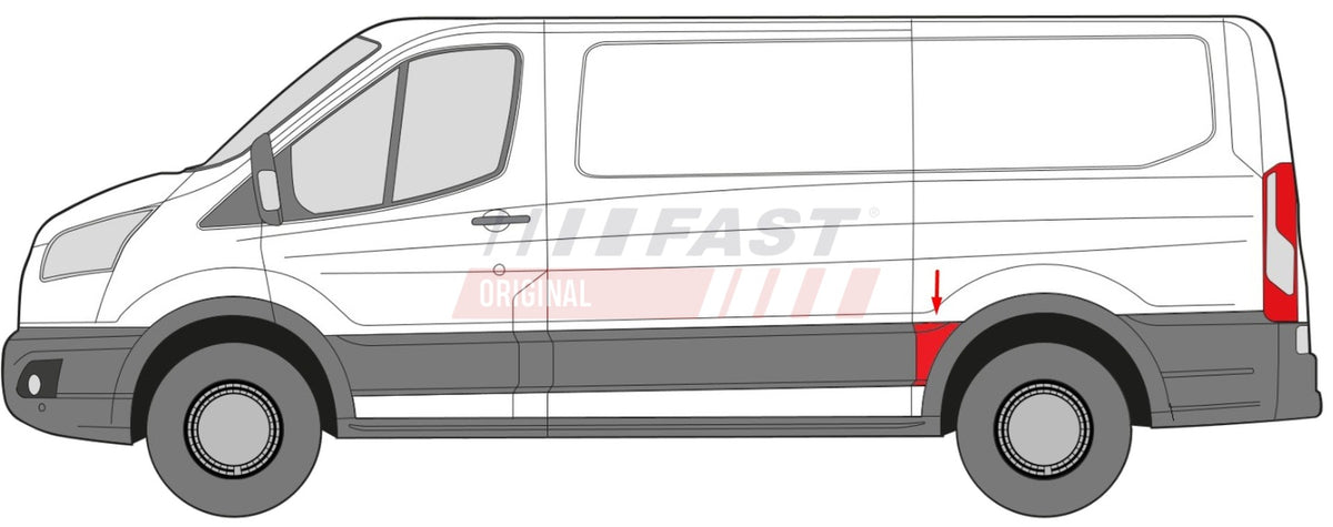 Baguette extérieure arrière, côté gauche pour Ford Transit — FT90905 — vue 2