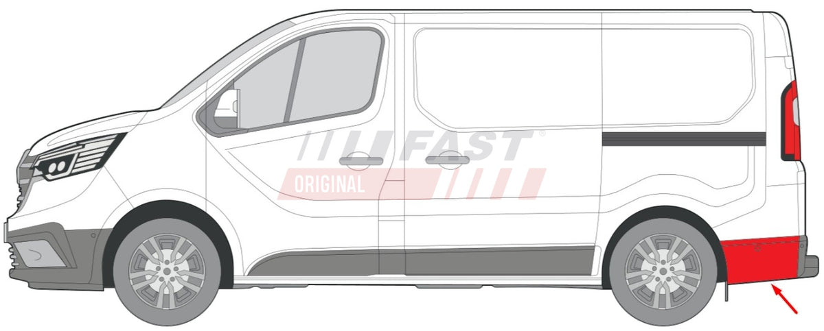Coin de pare-chocs arrière, côté gauche pour Renault Trafic — FT91315 — vue 2