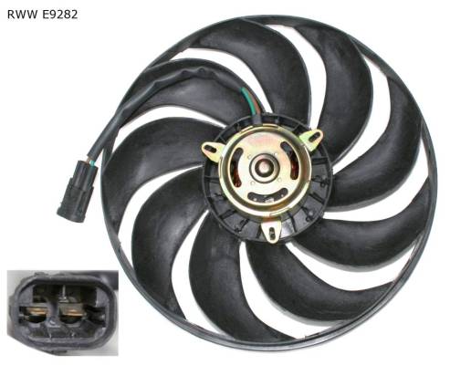 Ventilateur de refroidissement moteur — Peugeot 307 / Partner et Citroën C5 — diamètre 385 mm — sans support — RWW E9282 — vue 2