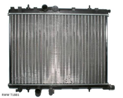 Radiateur de refroidissement moteur — Citroën Berlingo / Peugeot 206 / 307 — 1.9 D / 2.0 — à partir de 2002 — RWW T1881 — vue 1